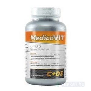 MedicoVit C-vit 500 mg + D3 2000 NE rágótabletta 72x