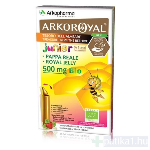 ArkoRoyal Bio 500 mg ivóampulla gyermekeknek alma-eper ízű 10x 
