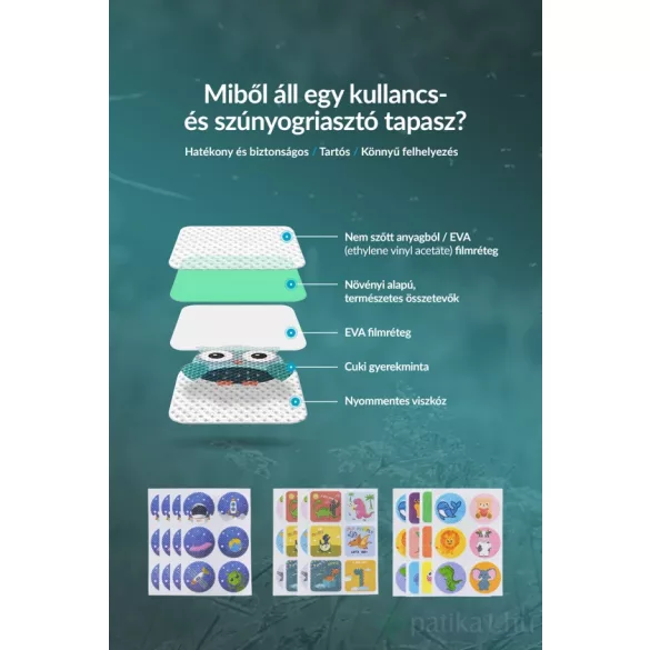 Elysium HESS! kullancs- és szúnyogriasztó dínós tapasz enyhébb aromával (0-3 éves kor között) - 60 db
