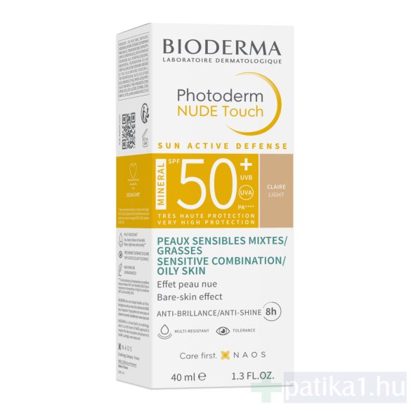 Bioderma Photoderm NUDE Touch MINERAL SPF50+ LIGHT / claire