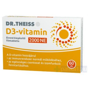 Dr. Theiss D3-vitamin étrend-kiegészítő filmtabletta 2000 NE 60x