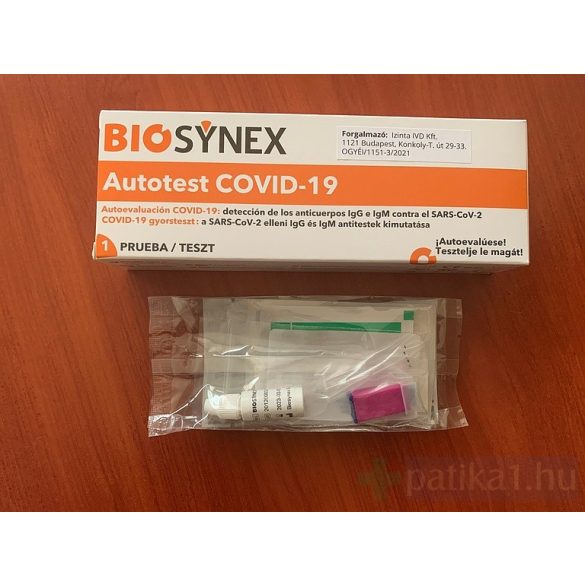 Biosynex Autotest Covid-19 antitest gyorsteszt 1x