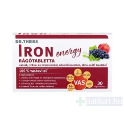 Dr. Theiss Iron Energy rágótabletta 30x alma-szőlő