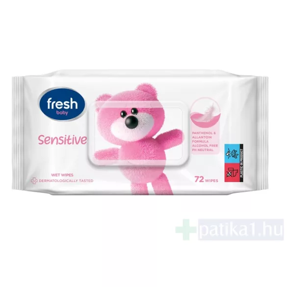 Fresh BABY Sensitive nedves törlőkendő flip top 72x
