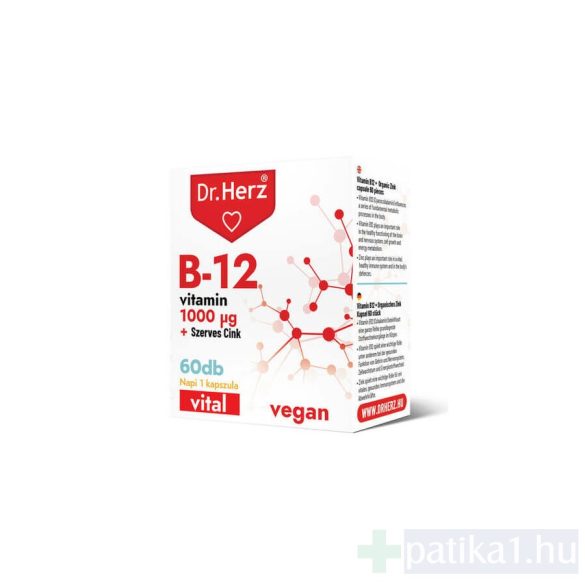 Dr. Herz B12 1000 mcg + szerves cink kapszula 60x