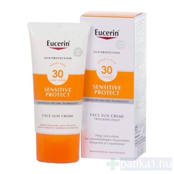 Eucerin Sun Sensitive Protect Napozó krém arcra FF30 50 ml