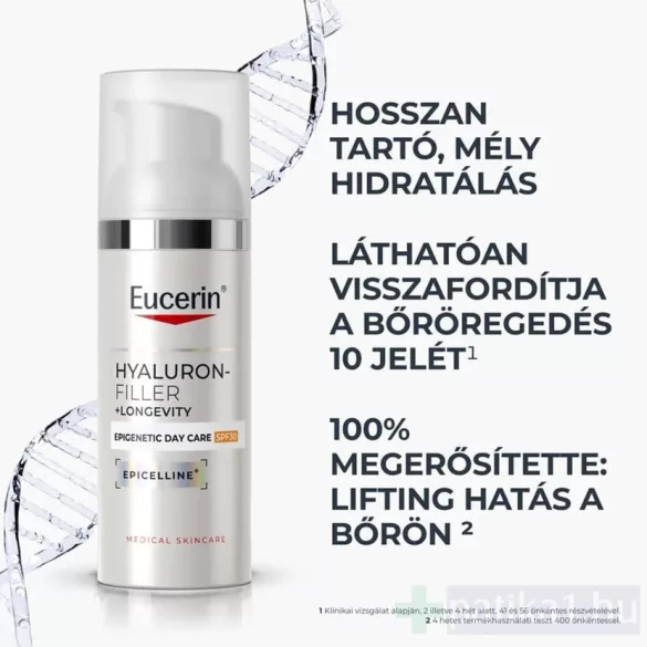 Eucerin Hyaluron-Filler + Longevity Epigenetic Nappali arcápoló SPF30 50 ml