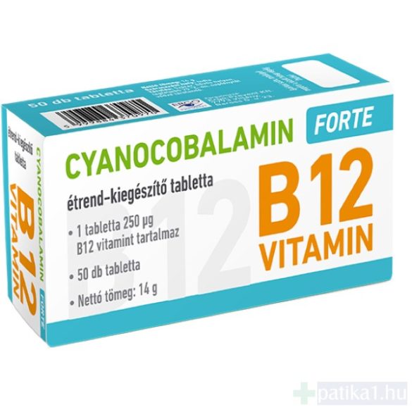 Cyanocobalamin Forte 250 mcg tabletta 50 db B12 vitamin