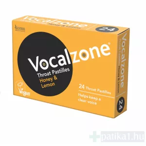 Vocalzone étrendkiegészítő torokpasztilla méz-citrom 24x