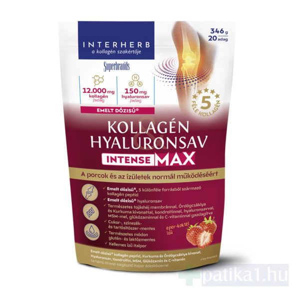Interherb Intense MAX kollagén hyaluronsav italpor EPER 346 g