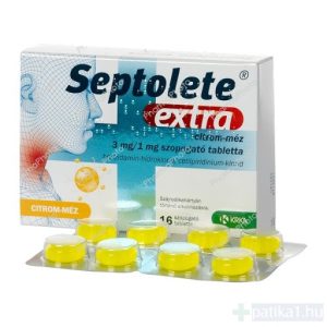 Septolete Extra 3 mg/1 mg szop. tabl. citrom-méz 16x