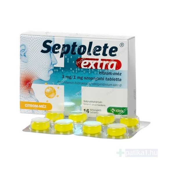 Septolete Extra 3 mg/1 mg szop. tabl. citrom-méz 16x