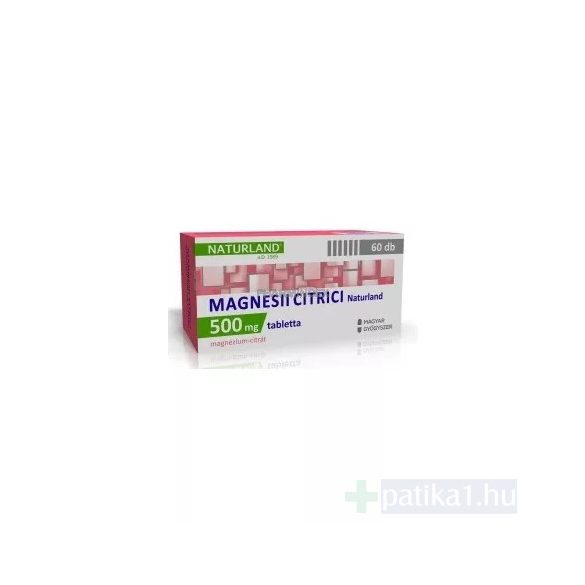 Tabletta Magnesii citrici 500 mg foNo VII. Naturland 60x