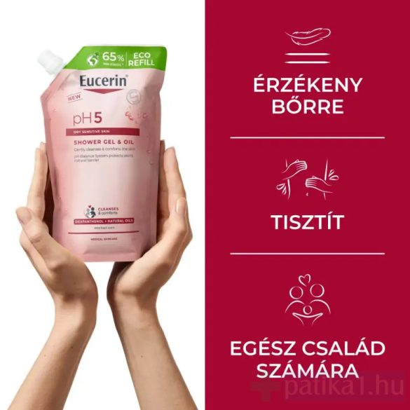 Eucerin pH5 Olajtusfürdő gél öko utántöltő 400 ml