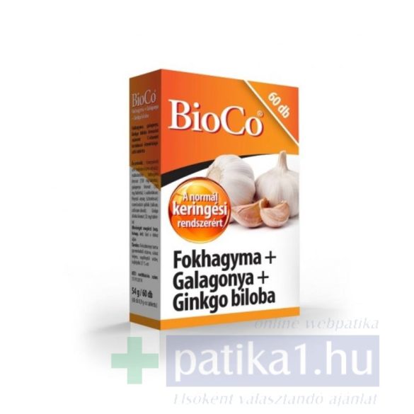 BioCo Fokhagyma Galagonya Ginkgo Biloba tabletta 60 db
