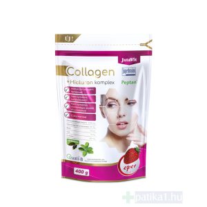 JutaVit Collagen + Hialuron Komplex 400 g kollagén italpor – Eper ízben