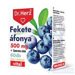 Dr. Herz Fekete áfonya 500 mg + szerves cink kapszula 60x