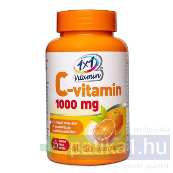 Vitaplus 1x1 Vitaday C-vitamin 1000 mg rágótabletta narancs 60 db