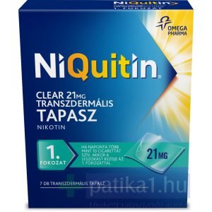 NiQuitin Clear 21 mg transzdermális tapasz 7 db - dohányzásról leszoktatás 1. lépés