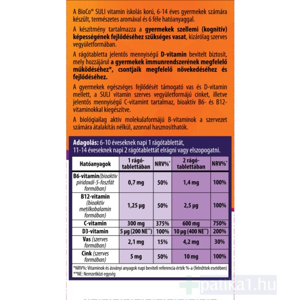 BIOCO SULI-VITAMIN CSERESZNYÉS RÁGÓTABLETTA 90x