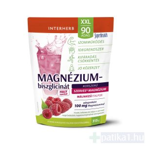 Interherb XXL 90 adag Magnézium-biszglicinát MÁLNAÍZŰ italpor 315 g
