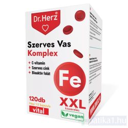   DR Herz Szerves Vas komplex + C-vitamin + Szerves Cink + Folát 120x kapszula doboz XXL