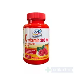   Vitaplus 1x1 Vitaday C-vitamin 200 mg +D3 + Cink eper ízű rágótabletta 90x