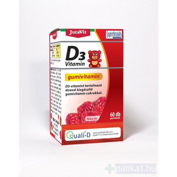 JutaVit D3-vitamin Gumivitamin málna ízű 60x
