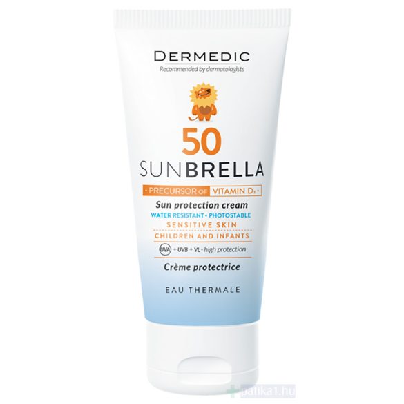 Dermedic Sunbrella Baby Napfényvédő arckrém gyermekeknek és babáknak SPF50 már egy hónapos kortól 50 ml