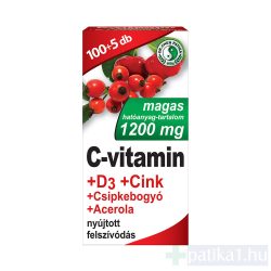   Dr. Chen 1200 mg C-vitamin D3 Cink Csipke Acerola filmtabletta 105 db