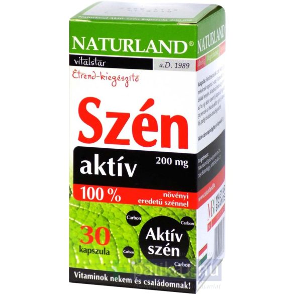 Naturland Aktív Szén 200 mg kapszula édesköménnyel 30 db 